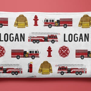 Personalized Firefighter Baby Blanket: Custom Name Minky Fleece