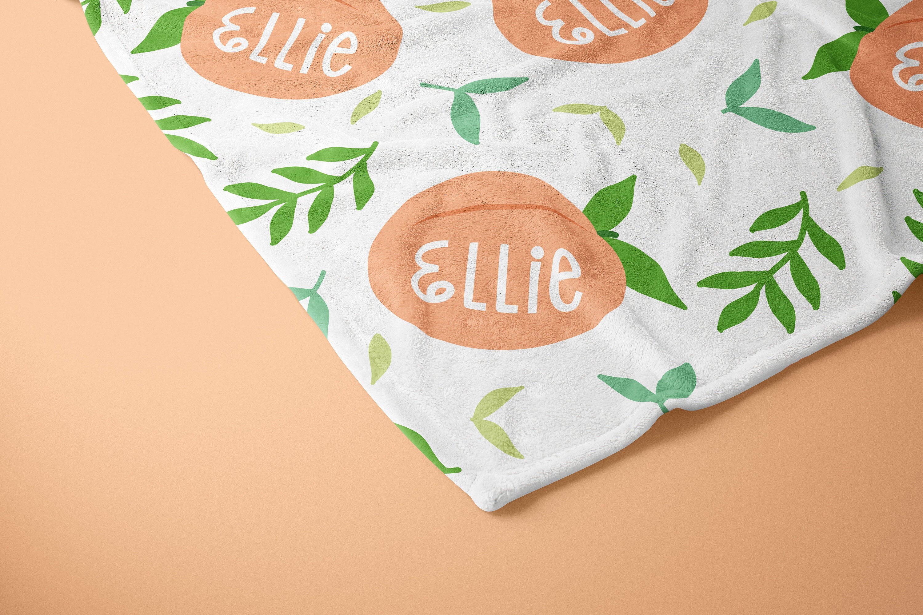 Personalized Peach Minky Fleece Blanket for Baby Toddler Etsy