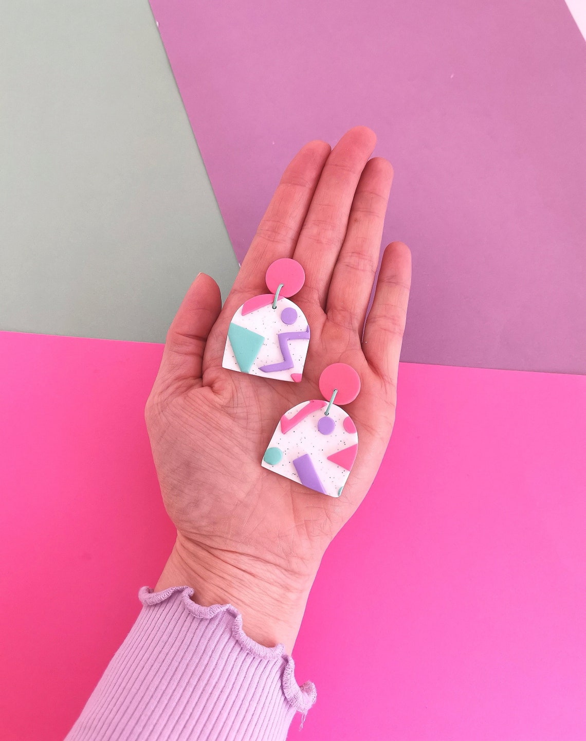 90er Jahre Baby Pastell fett Arcade Vintage gemusterte Aussage | Etsy