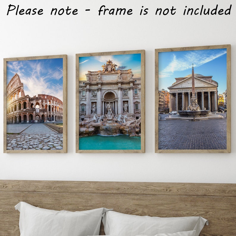 Wall Prints Rome Rome Landscape Set of 3 Unframed Wall Print, City Landscape Art ...