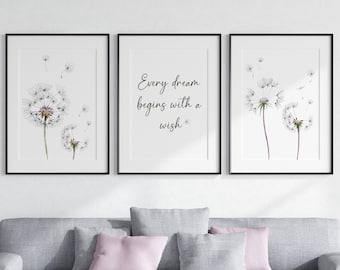 Dandelion Wall Art - Etsy