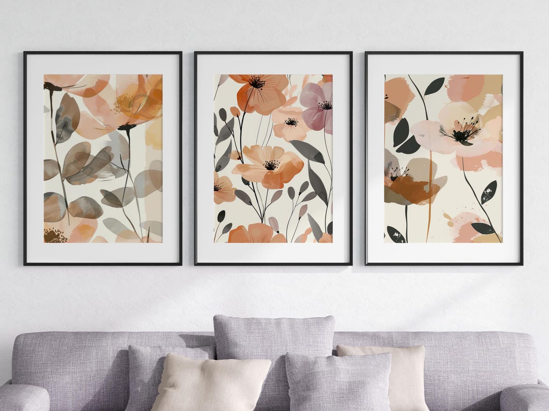 Eviepops Prints Abstract Fall Wall Art Set of 3 Unframed Poster Prints ...