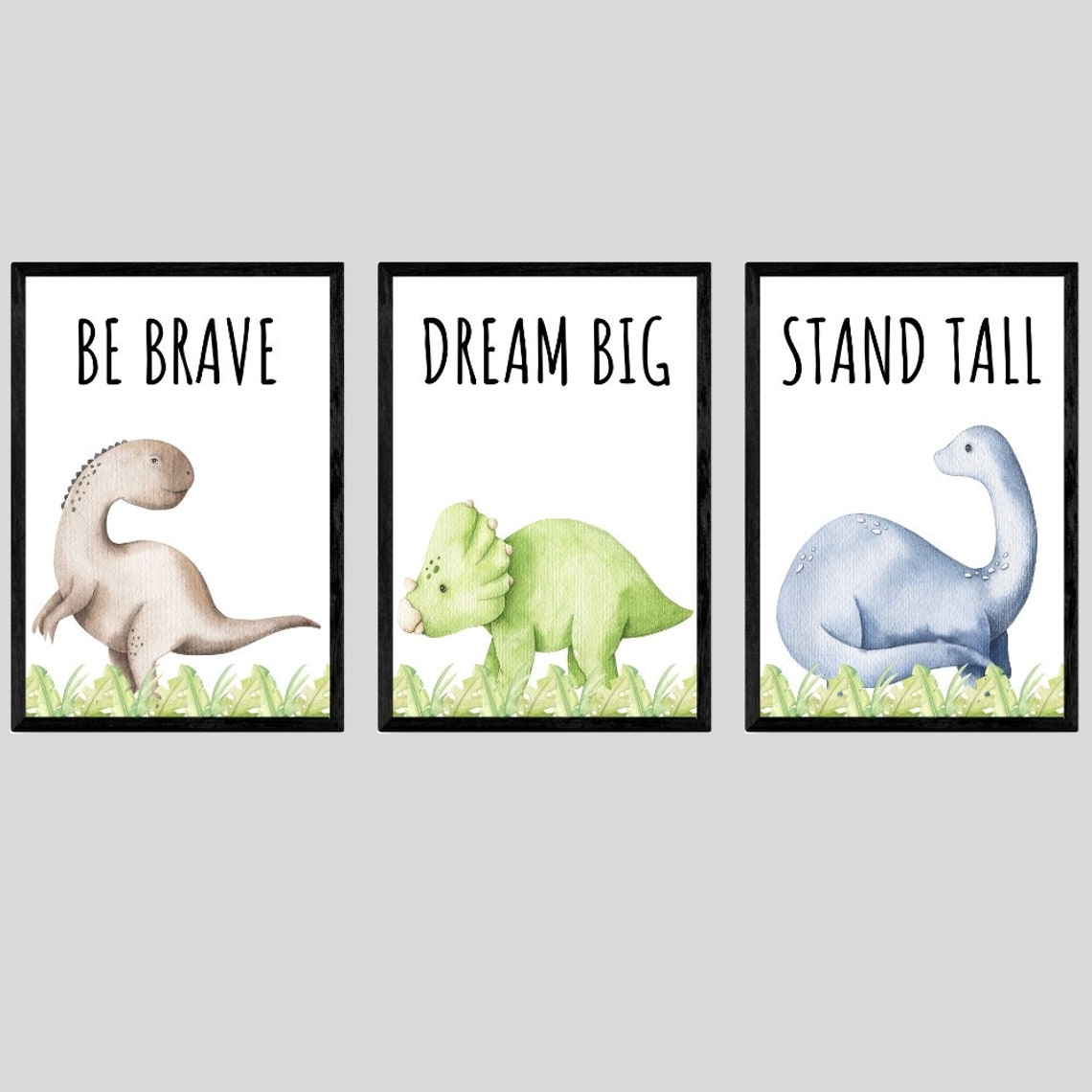 Dinosaur Quotes Set of 3 Unframed Prints Baby Boys Nursery Etsy