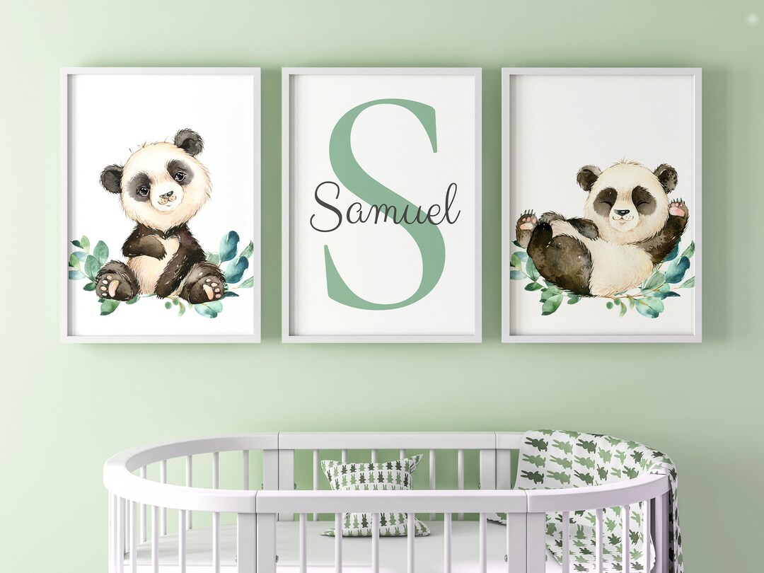 Panda Baby Boys Girls Nursery Decor, Set of 3 Unframed Poster Prints ...