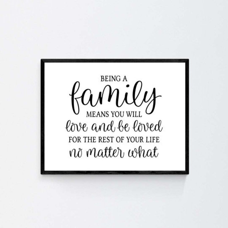 Family Quote Being A Family Means You Will Love And Be Loved | Etsy