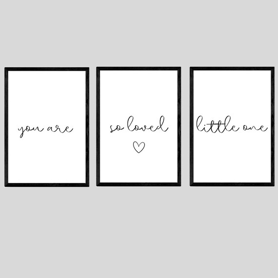 You Are so Loved Little One Quote Set of 3 Unframed Prints Etsy