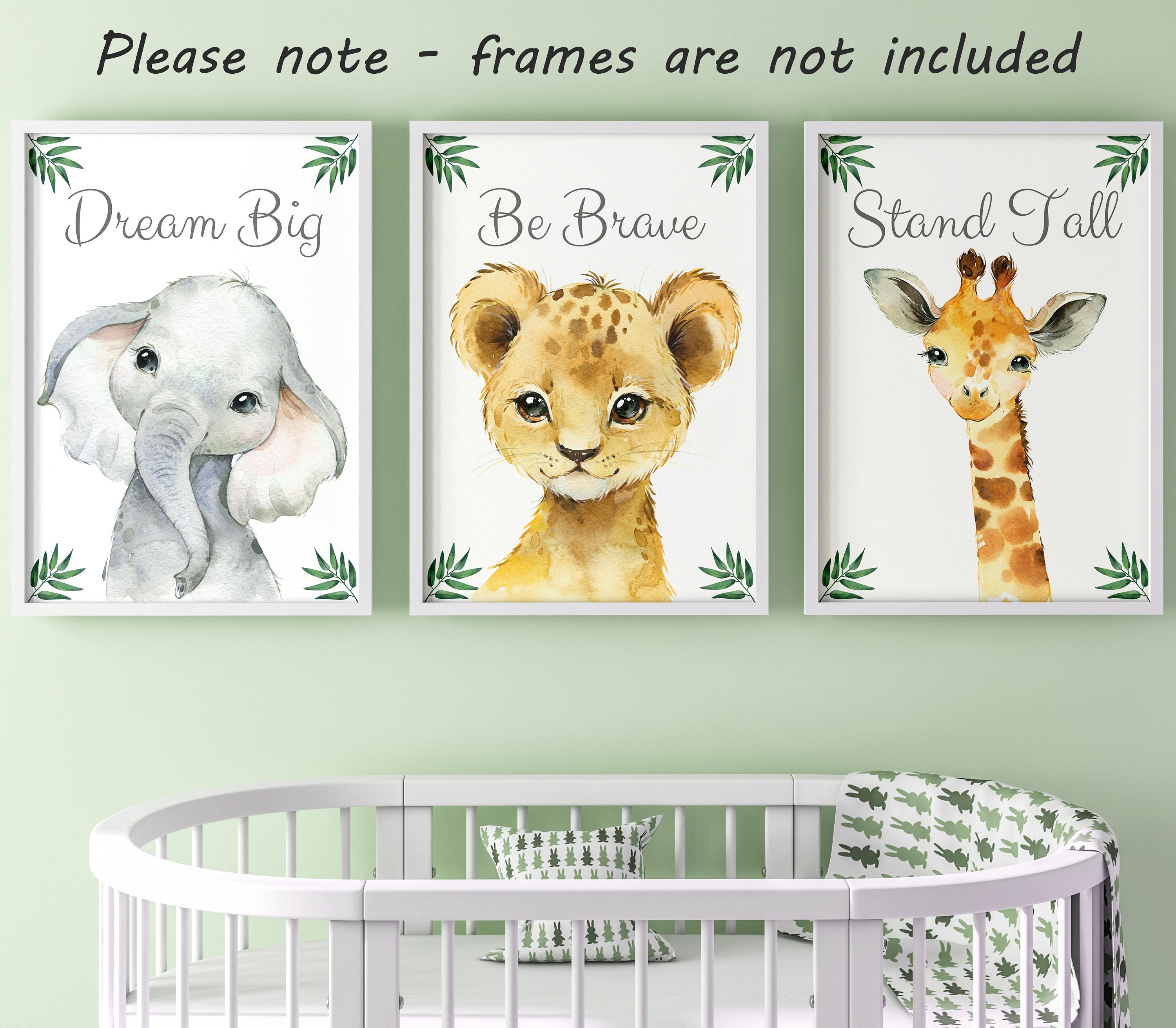 Safari Animals Baby Boy Girl Nursery Set of 3 Unframed Poster Etsy UK