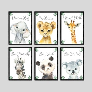 CHOOSE YOUR OWN! Safari Animals Baby Boy Girl Nursery Bedroom Unframed Poster Prints Inspiring Quotes Phrases Jungle Giraffe Elephant Lion