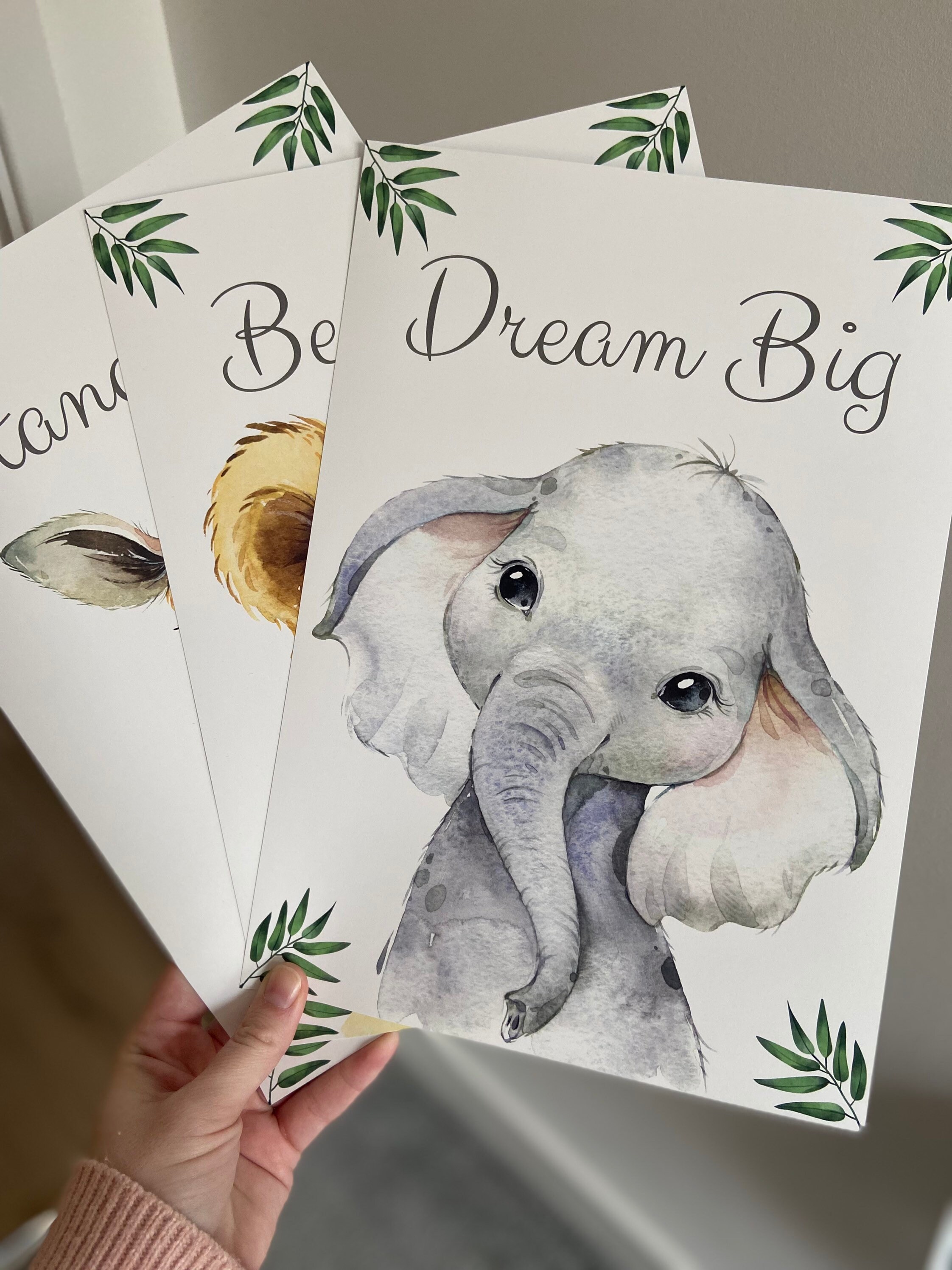 Safari Animals Baby Boy Girl Nursery Set of 3 Unframed Poster Etsy UK