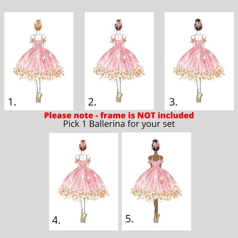 Ballerina Quote Set of 3 Unframed Poster Prints Baby Girls Etsy