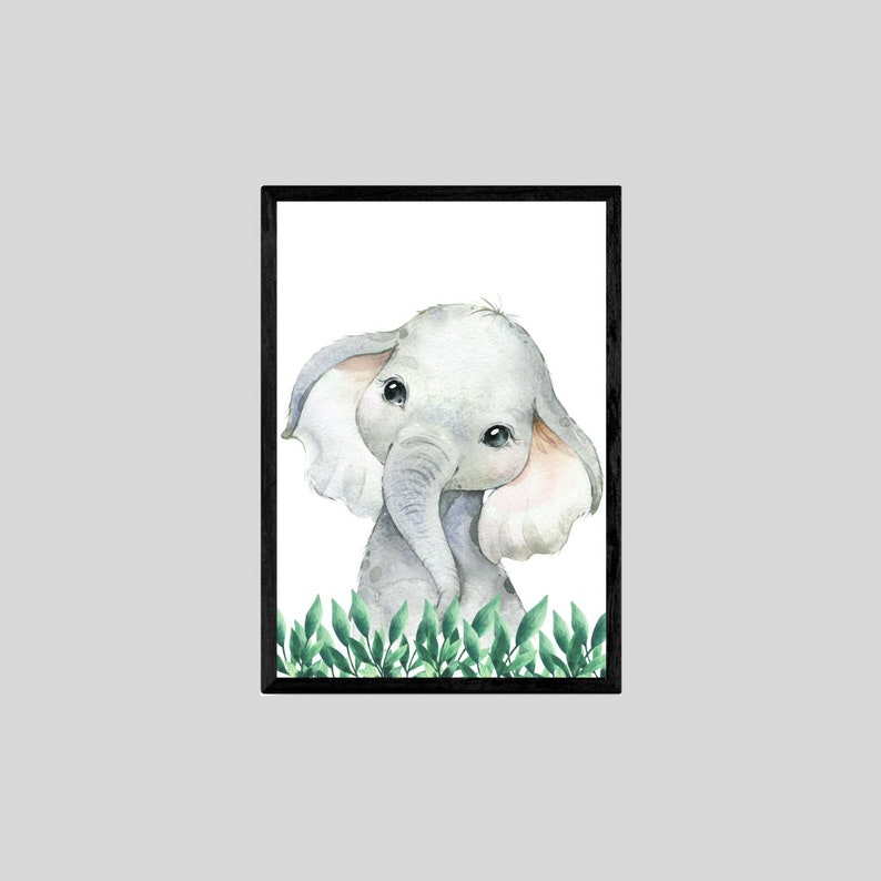 Safari Animals Baby Boy Nursery Set of 6 Unframed Personalised Etsy