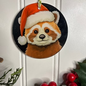 Christmas Red Panda ornament, Red Panda Christmas ornament