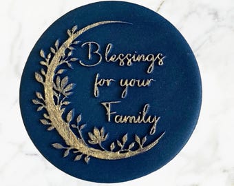 Blessings for Your Family Cookie Embosser Stamp Biscuit Cupcake Decorating
