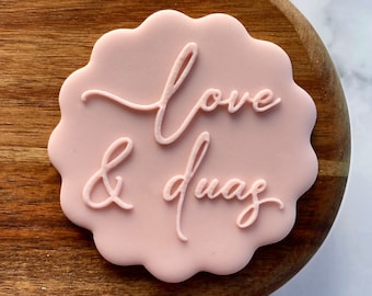 Love And Duas Cookie Embosser Stamp. Fondant Decosser Stamp