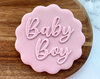Baby Boy Cookie Embosser Stamp Baby Shower Fondant Biscuit Icing Cupcakes Decorating