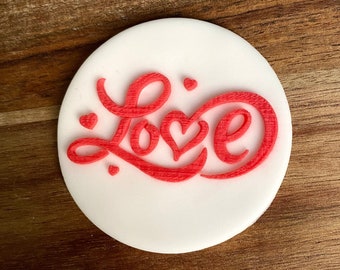 Valentine’s Day Love Debosser Stamp. Valentine’s Day Cookie Stamp. Fondant Icing Cupcake Decorating