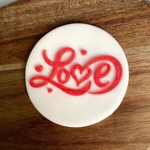 Valentine’s Day Love Debosser Stamp. Valentine’s Day Cookie Stamp. Fondant Icing Cupcake Decorating