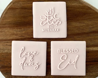 Set of 3 Eid Mini Stamps. Eid Embosser Stamps. Fondant Icing Biscuit Cakesicles Decorating