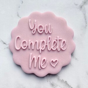 You Complete Me Valentine&#39;s Day Cookie Debosser Stamp