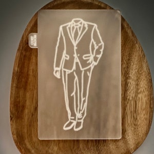 Groom Outfit Debosser Stempel en Snijder. Bruiloft Outfit Cookie Cutter en Embosser. Smoking Bruiloft Outfit Cookie Biscuit Cutter afbeelding 1