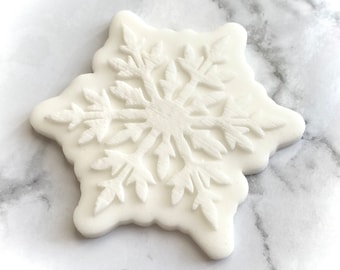 Snowflake Cookie Cutter and Stamp. Christmas Fondant Biscuit Cupcake Decorating