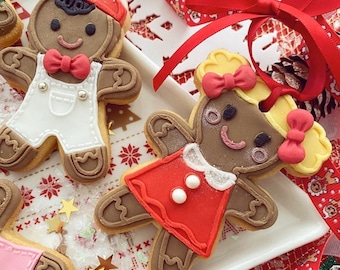Gingerbread Man Cookie Cutter and Stamp. Decoración navideña fondant Biscuit Glasing