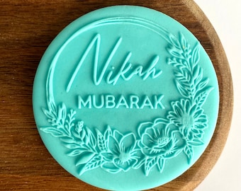 Nikah Mubarak Cookie Debosser Stamp. Fondant Icing Cupcake Decorating