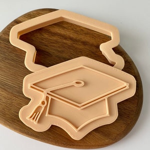 Sello de galleta con sombrero de graduación/ Sello de galleta con diploma de graduación/ Decoración de glaseado de fondant