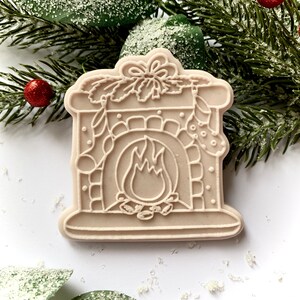 Fireplace Cookie Stamp and Cutter. Christmas Fondant Biscuit Icing Decorating