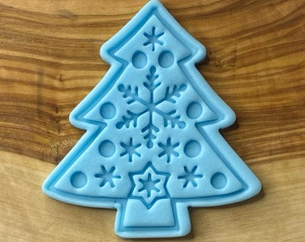 Christmas Tree Cookie Stamp and Cutter. Fondant/Icing Embosser Stamp. Biscuit Stamp. Christmas Biscuit Decorating