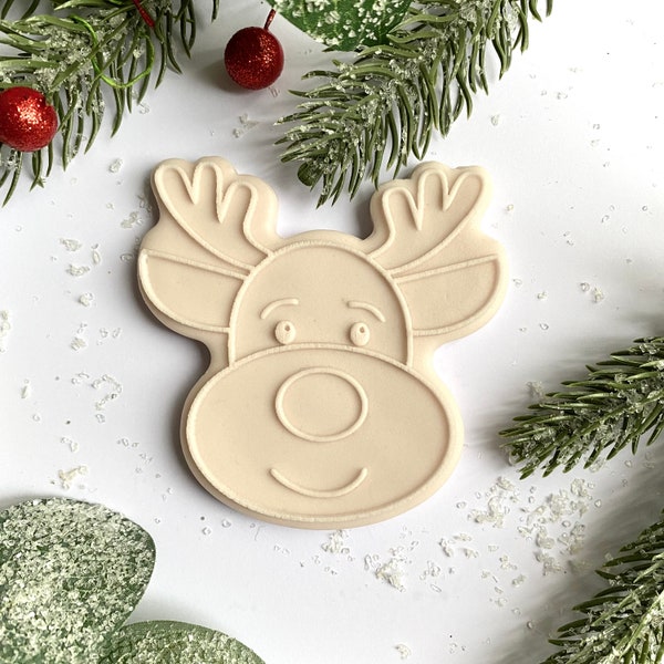 Christmas Rudolph Reindeer Cookie Cutter by CookieCuttersFactory