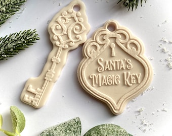 Santa’s Magic Key Cookie Stamp and Cutter. Lock and Key. Christmas Fondant Biscuit Icing Decorating