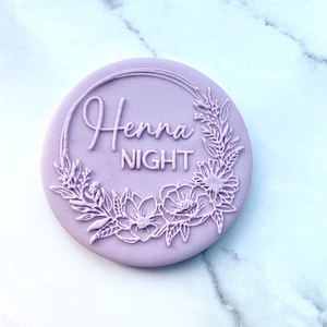 Henna Night Cookie Stamp. Fondant Biscuit Cupcake Decorating