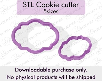 Plaque Cookie Cutter STL File Instant Download, STL File for 3D Printing, 5 Sizes