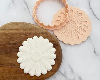 Daisy Cookie Cutter & Stamp Set Floral Cookie Baking Tool Fondant Icing Decoration