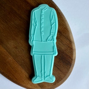 Stämpel + utskärare för brudgumskläder. Embosserstämpel för bröllop. Tårtdekoration med fondantglasyr