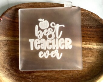 Best Teacher Ever Thank You Teacher Fondant Debosser Stamp. Teacher Cookie Popup Stamp