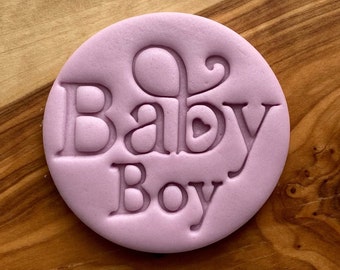 Embosser stempel baby jongen. Fondant Glazuur Cupcake Versieren
