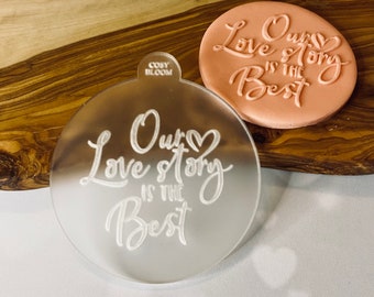 Nuestra historia de amor es el mejor sello de Outbosser. Día de San Valentín Fondant Glaseado Cupcake Decoración