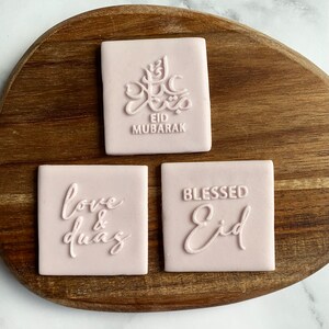 Set of 3 Eid Mini Stamps. Eid Embosser Stamps. Fondant Icing Biscuit Cakesicles Decorating image 2