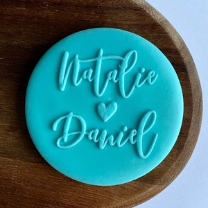 Custom Wedding Names Cookie Stamp. Fondant Debosser Stamp, Icing, Biscuit Decorating