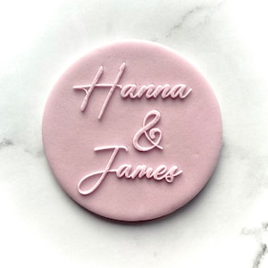 Custom Wedding Names Cookie Stamp. Wedding Fondant Icing Biscuit Cupcake Decorating