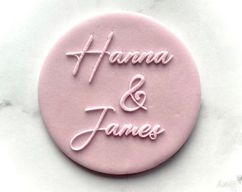 Custom Wedding Names Cookie Stamp. Wedding Fondant Icing Biscuit Cupcake Decorating