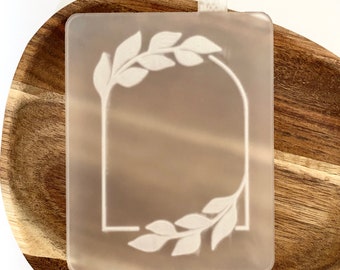 Leaf Frame Cookie Stamp and Cutter. Fondant Outbosser Stamp with Matching Cutter