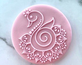 Rangoli Peacock Cookie Stamp. Diwali Fondant Icing Biscuit Decorating