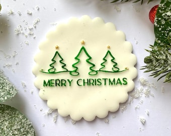 Christmas Pattern Cookie Stamp. Pine Branch Fondant Outbosser Stamp ...