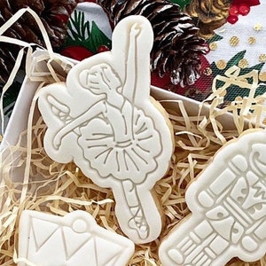 Christmas Nutcracker Ballerina Cookie Stamp and Cutter.  Icing Fondant Biscuit Cookie Stamp
