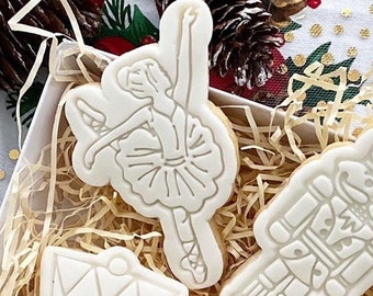 Christmas Nutcracker Ballerina Cookie Stamp and Cutter.  Icing Fondant Biscuit Cookie Stamp