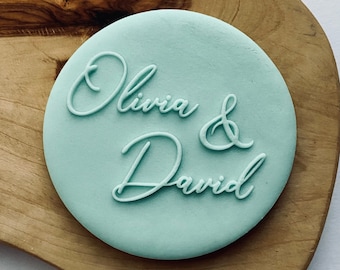 Custom Wedding Names Cookie Stamp. Fondant Debosser Stamp, Icing, Biscuit Decorating