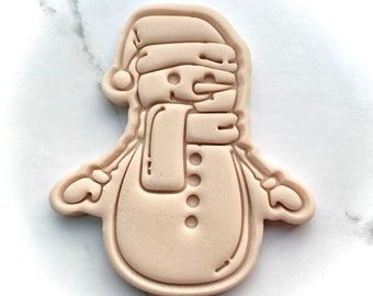 Sneeuwpop Cookie Embosser Stempel en Snijder. Kerst Fondant Biscuit Icing Versieren